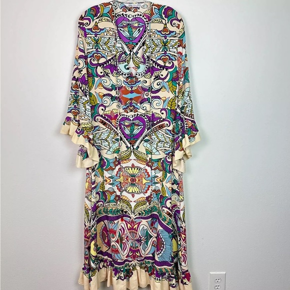 Zara Printed Boho Dress L - Picture 4 of 12